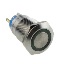 LA19-AJS Flat Round 5Pin Screw Terminal Momentary Waterproof Metal Button Switch